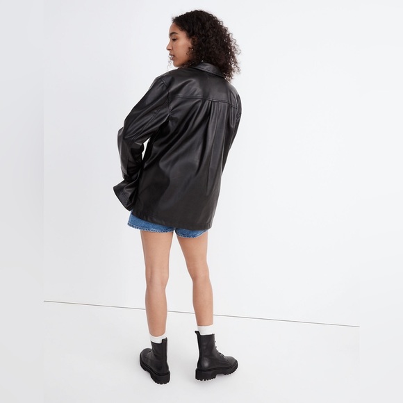 Madewell Faux Leather Shirt-Jacket - Picture 4 of 9